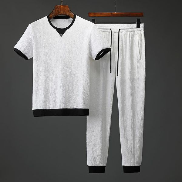 men's tracksuits minglu summer thin mens sets (t-shirt+pants) luxury short sleeve wrinkle fabric male fashion elastic waist man suits 4, Gray
men's tracksuits minglu summer thin mens sets (t-shirt+pants) luxury short sleeve wrinkle fabric male fashion elastic waist man suits 4, Gray