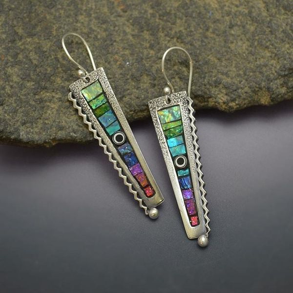 dangle & chandelier silver color pendant earrings in iridescent rainbow with polymer clay zigzag jewelry
dangle & chandelier silver color pendant earrings in iridescent rainbow with polymer clay zigzag jewelry