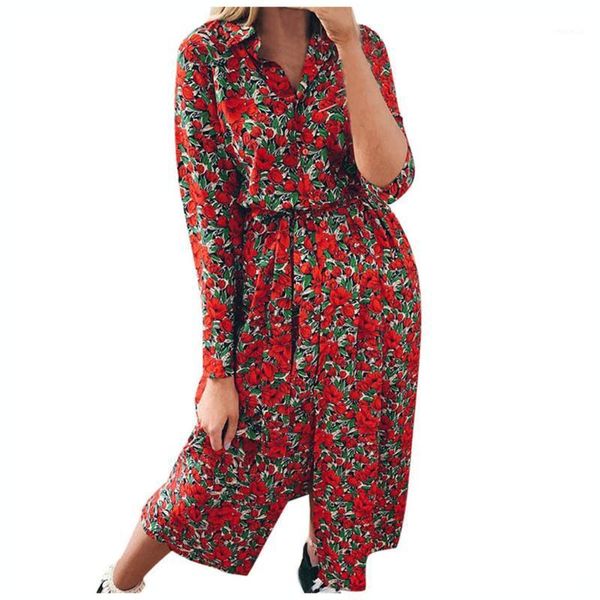 autumn women floral printed dress 2021 vintage mid calf casual long sleeve turn down collar dresses sundress, Black;gray
autumn women floral printed dress 2021 vintage mid calf casual long sleeve turn down collar dresses sundress, Black;gray