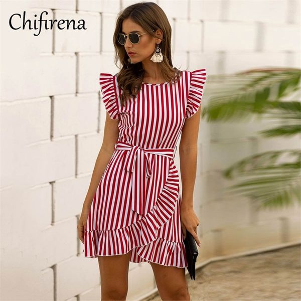 chifirena short-sleeve summer women dress belt ruffles hem vestido o neck beach boho striped elegant party mini red dresses, Black;gray
chifirena short-sleeve summer women dress belt ruffles hem vestido o neck beach boho striped elegant party mini red dresses, Black;gray