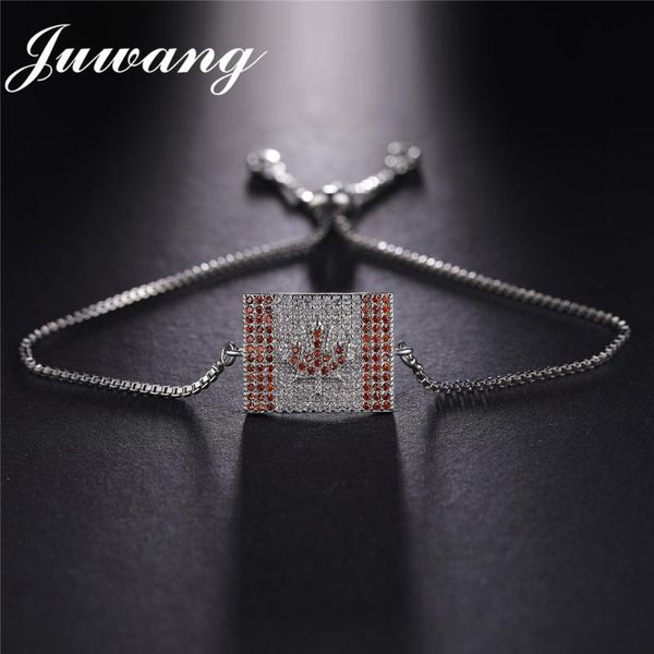 link, chain juwang wholesale canada flag charm adjustable gold chains bracelets jewelry women fashion copper gift, Black
link, chain juwang wholesale canada flag charm adjustable gold chains bracelets jewelry women fashion copper gift, Black