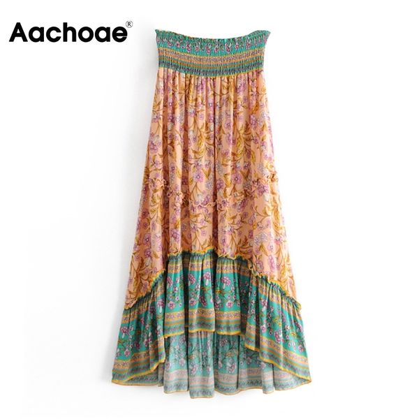 women boho floral print long female high waist ruffles vintage skirt summer beach irregular hem skirts 210413, Black
women boho floral print long female high waist ruffles vintage skirt summer beach irregular hem skirts 210413, Black