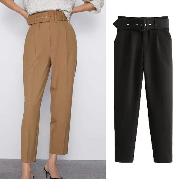 women's pants & capris spring autumn slim waistband capri casual hming-style za women 2021 sheining vadiming female trousers, Black;white
women's pants & capris spring autumn slim waistband capri casual hming-style za women 2021 sheining vadiming female trousers, Black;white