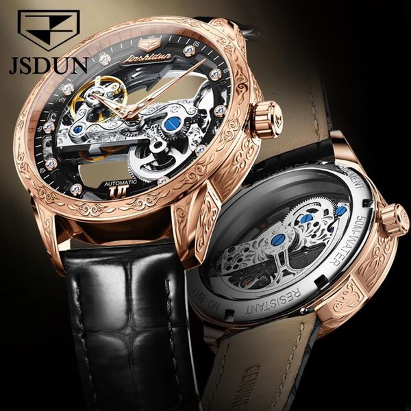 wristwatches jsdun men mechanical watch automatic 50m waterproof leather strap sports sapphire mirror skeleton for 8917, Slivery;brown
wristwatches jsdun men mechanical watch automatic 50m waterproof leather strap sports sapphire mirror skeleton for 8917, Slivery;brown