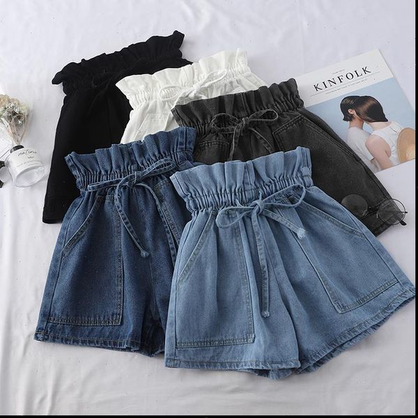 summer womens shorts high waist denim women casual loose ladies vintage lace up elastic pocket blue white black female
summer womens shorts high waist denim women casual loose ladies vintage lace up elastic pocket blue white black female
