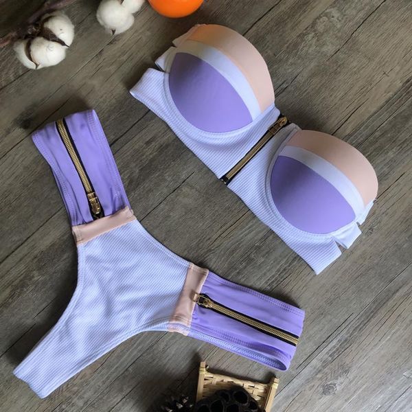 bandeau bikini push up swimsuit 2021 brazilian swimwear underwire women patchwork swimsuitthong zipper biquini women's, White;black
bandeau bikini push up swimsuit 2021 brazilian swimwear underwire women patchwork swimsuitthong zipper biquini women's, White;black