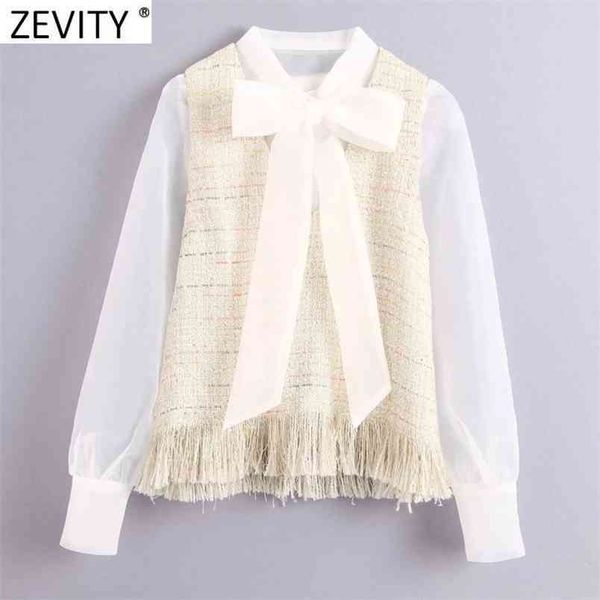 women fashion transparent organza patchwork tweed woolen smock blouse office lady chic tassel shirt femininas ls9009 210420, White
women fashion transparent organza patchwork tweed woolen smock blouse office lady chic tassel shirt femininas ls9009 210420, White