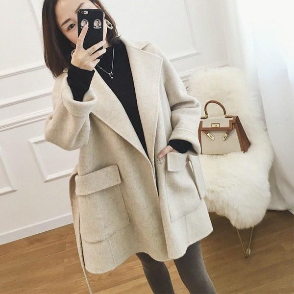 women's wool & blends kmetram autumn winter jacket women fashion woolen coat female thick long trench korean jackets abrigo mujer my, Black
women's wool & blends kmetram autumn winter jacket women fashion woolen coat female thick long trench korean jackets abrigo mujer my, Black