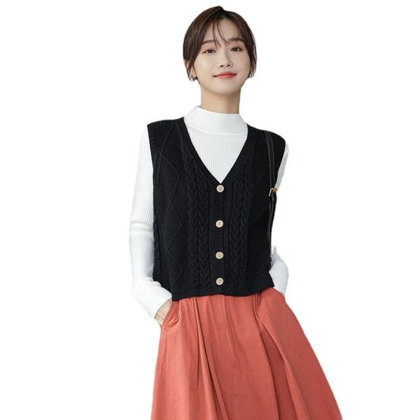women's vests retro knitted vest sweater ladies elegant chic geometric striped v-neck vintage tanks cardigan outside, Black;white
women's vests retro knitted vest sweater ladies elegant chic geometric striped v-neck vintage tanks cardigan outside, Black;white