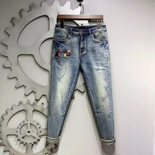 men's jeans sa09671 fashion 2021 runway luxury european design party style clothing, Blue
men's jeans sa09671 fashion 2021 runway luxury european design party style clothing, Blue