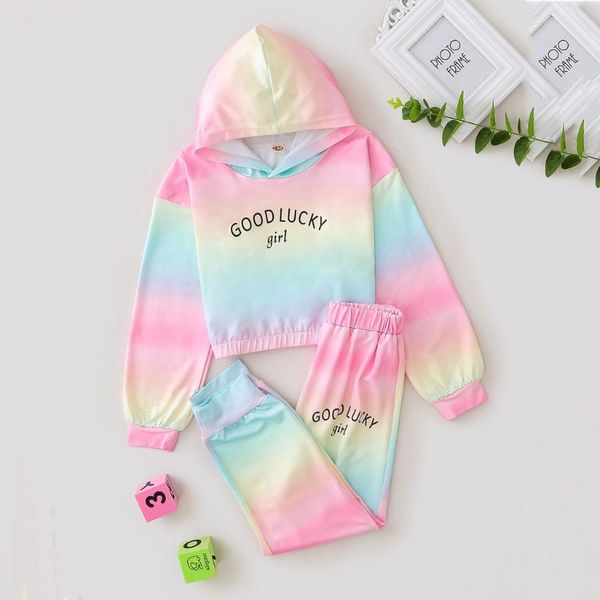 clothing sets kids clothes baby toddler girls rainbow tie-dyed hodded long sleeve +pants pajamas sleepwear outfits good lucky girl, White
clothing sets kids clothes baby toddler girls rainbow tie-dyed hodded long sleeve +pants pajamas sleepwear outfits good lucky girl, White