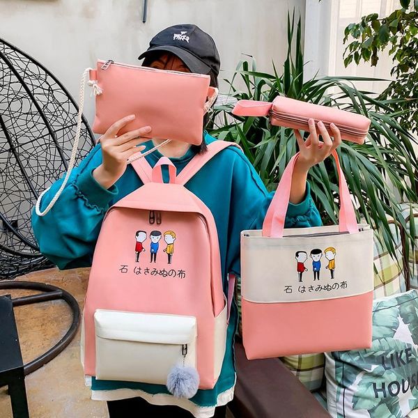 school bags 4 piece set women backpack nylon anti-theft shoulder bag large capacity for teenage girls mochilas female rucksack 
school bags 4 piece set women backpack nylon anti-theft shoulder bag large capacity for teenage girls mochilas female rucksack