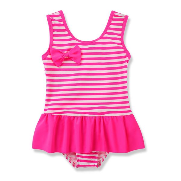 piece children's one 2020 swimsuit women's flag new stripe ruffle, White;black