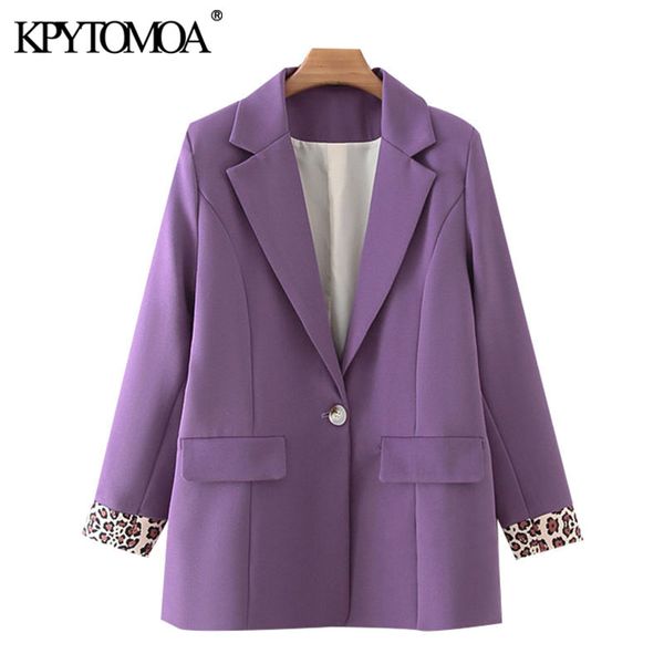 women fashion single button patchwork leopard blazer coat vintage long sleeve pockets female outerwear chic 210416, White;black
women fashion single button patchwork leopard blazer coat vintage long sleeve pockets female outerwear chic 210416, White;black