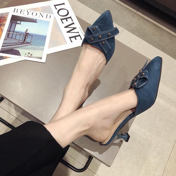 slippers summer women shoes pointed toe butterfly-knot rivet slides solid shallow thin high heels 2021 femme flip flops, Black
slippers summer women shoes pointed toe butterfly-knot rivet slides solid shallow thin high heels 2021 femme flip flops, Black