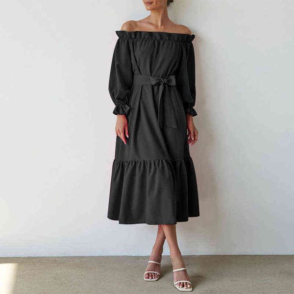 women fashion lace-up bow office dress autumn off shoulder long sleeve female dess 2022 new spring slash neck ruffle party dress y1204, Black;gray
women fashion lace-up bow office dress autumn off shoulder long sleeve female dess 2022 new spring slash neck ruffle party dress y1204, Black;gray