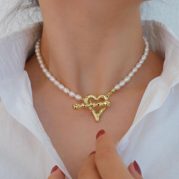 chains lifefontier irregular natural freshwater pearl choker necklace for women golden metal love heart pendant necklaces jewelry, Silver
chains lifefontier irregular natural freshwater pearl choker necklace for women golden metal love heart pendant necklaces jewelry, Silver