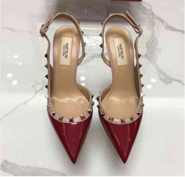 sandal women v right high heel 10cm sandals with rivets genuine leather wedding shoes pointed toe thin and right, Black
sandal women v right high heel 10cm sandals with rivets genuine leather wedding shoes pointed toe thin and right, Black