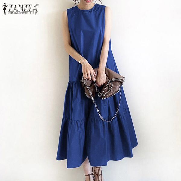 women's blouses & shirts elegant women ruffles solid party sundress zanzea summer sleeveless dress casual femme robe sarafans 2021, White
women's blouses & shirts elegant women ruffles solid party sundress zanzea summer sleeveless dress casual femme robe sarafans 2021, White