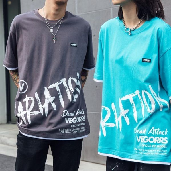 men's t-shirts vegorrs summer fake two loose half-sleeved graffiti printing ins tide brand t-shirt couple short-sleeved men and women, White;black
men's t-shirts vegorrs summer fake two loose half-sleeved graffiti printing ins tide brand t-shirt couple short-sleeved men and women, White;black
