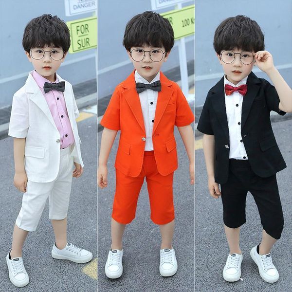 children summer dress suit sets flower boy wedding birthday party performance hosted costumes kids blazer shorts outfits, Black
children summer dress suit sets flower boy wedding birthday party performance hosted costumes kids blazer shorts outfits, Black