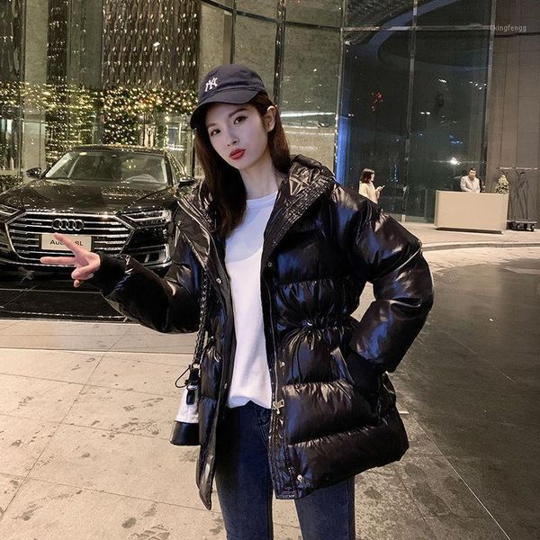 women's down & parkas women 2021 winter solid warm jackets female long glossy white duck coats ladies slim hooded outwear e621, Black
women's down & parkas women 2021 winter solid warm jackets female long glossy white duck coats ladies slim hooded outwear e621, Black