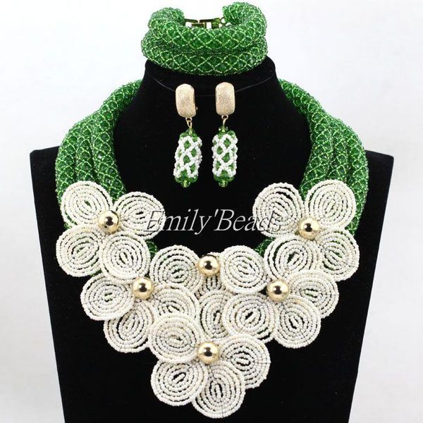 earrings & necklace gorgeous green nigerian african beads jewelry set dubai gold wedding wholesale price alj426, Silver
earrings & necklace gorgeous green nigerian african beads jewelry set dubai gold wedding wholesale price alj426, Silver