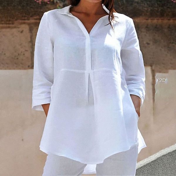 women's plus size blouse shirt plain asymmetric button 3/4 length sleeve shirt collar streetwear daily sports polyester fall winter wh, Black
women's plus size blouse shirt plain asymmetric button 3/4 length sleeve shirt collar streetwear daily sports polyester fall winter wh, Black