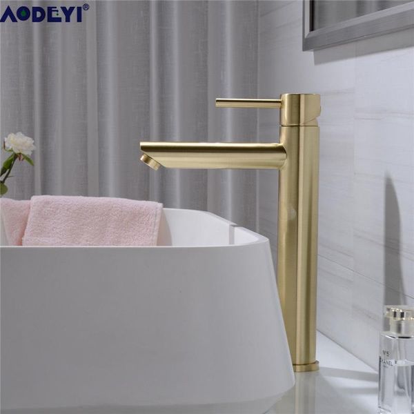 bathroom sink faucets aodeyi brass basin mixer taps, 12.8" height brushed gold or matte black lavatory mixing 12-010
bathroom sink faucets aodeyi brass basin mixer taps, 12.8" height brushed gold or matte black lavatory mixing 12-010