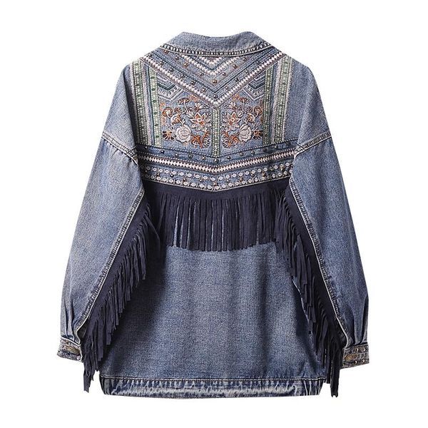 women's jackets fashion spring 5xl ladies korean loose denim personality bat sleeve fringed jacket, Black;brown
women's jackets fashion spring 5xl ladies korean loose denim personality bat sleeve fringed jacket, Black;brown