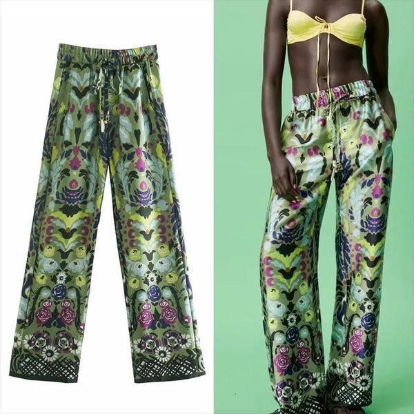 za printed green high waisted womens pant trousers vintage baggy fashion summer, Black;white
za printed green high waisted womens pant trousers vintage baggy fashion summer, Black;white