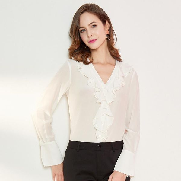 women's blouses & shirts high grade heavy mulerry silk shirt women spring and summer europe america temperament slim v-neck versatile b, White
women's blouses & shirts high grade heavy mulerry silk shirt women spring and summer europe america temperament slim v-neck versatile b, White