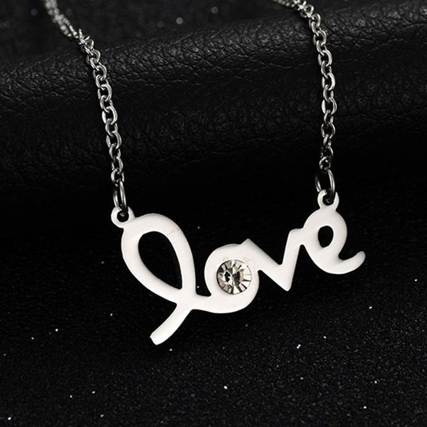 pendant necklaces letter necklace women steel chain for jewelry on the neck gold letters zircon pendent accesories, Silver
pendant necklaces letter necklace women steel chain for jewelry on the neck gold letters zircon pendent accesories, Silver