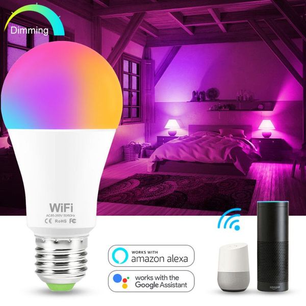 bulbs 15w rgb smart light bulb work with alexa google home e27 b22 wifi multicolor dimmable led white + wake up
bulbs 15w rgb smart light bulb work with alexa google home e27 b22 wifi multicolor dimmable led white + wake up
