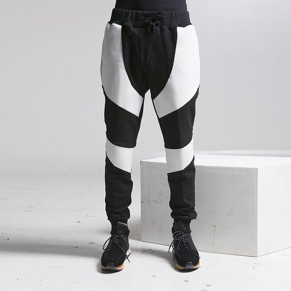 men's clothing hair stylist fashion nightclub bigbang black white stitching casual harem pants plus size costumes 27-46
men's clothing hair stylist fashion nightclub bigbang black white stitching casual harem pants plus size costumes 27-46
