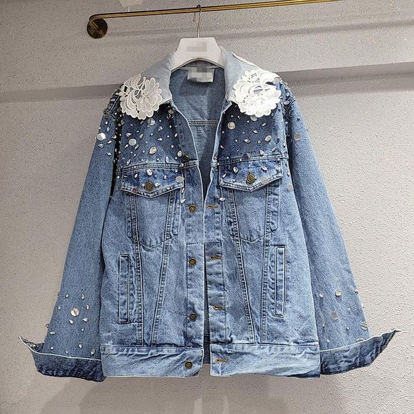 women's jackets seebeautiful embroidery rhinestone patchwork loose denim jacket coat lapel single breasted women autumn 2021 fashion g1, Black;brown
women's jackets seebeautiful embroidery rhinestone patchwork loose denim jacket coat lapel single breasted women autumn 2021 fashion g1, Black;brown