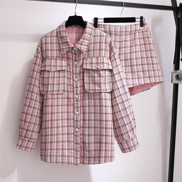 women's tracksuits 2xl~ 6xl tweed plaid shorts casual two-piece suit set 300 pounds spring autumn long sleeve coat short pants twinset, Gray
women's tracksuits 2xl~ 6xl tweed plaid shorts casual two-piece suit set 300 pounds spring autumn long sleeve coat short pants twinset, Gray