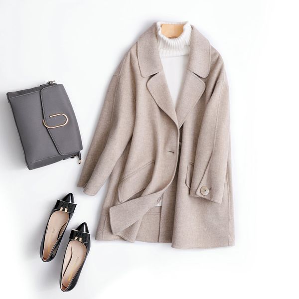 double sided cashmere coat korean japanese fashion soft style woolen women's for winter 210427, Black
double sided cashmere coat korean japanese fashion soft style woolen women's for winter 210427, Black