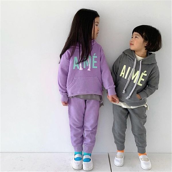 autumn children's clothing letters printed hooded sweater suit boys and girls long-sleeved two-piece 210702, White
autumn children's clothing letters printed hooded sweater suit boys and girls long-sleeved two-piece 210702, White