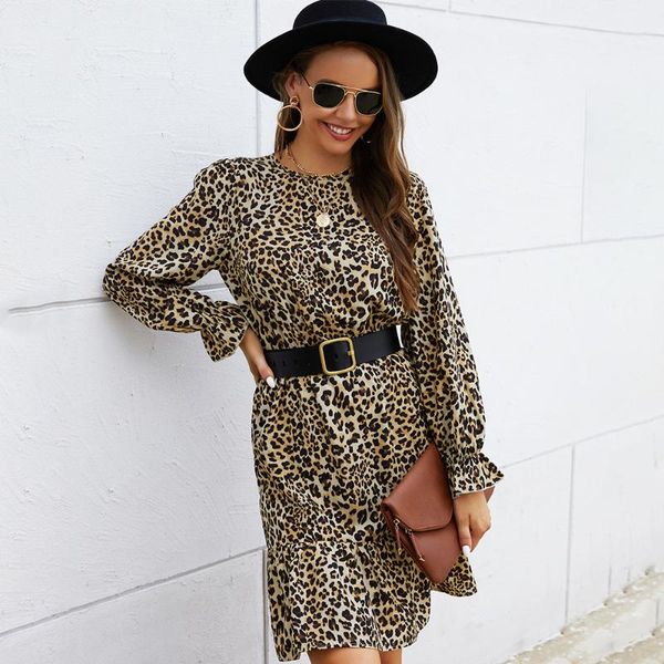 casual dresses autumn leisure vacation one-step leopard printing a-line dress long sleeve round neck high waist slim women clothes, Black;gray
casual dresses autumn leisure vacation one-step leopard printing a-line dress long sleeve round neck high waist slim women clothes, Black;gray