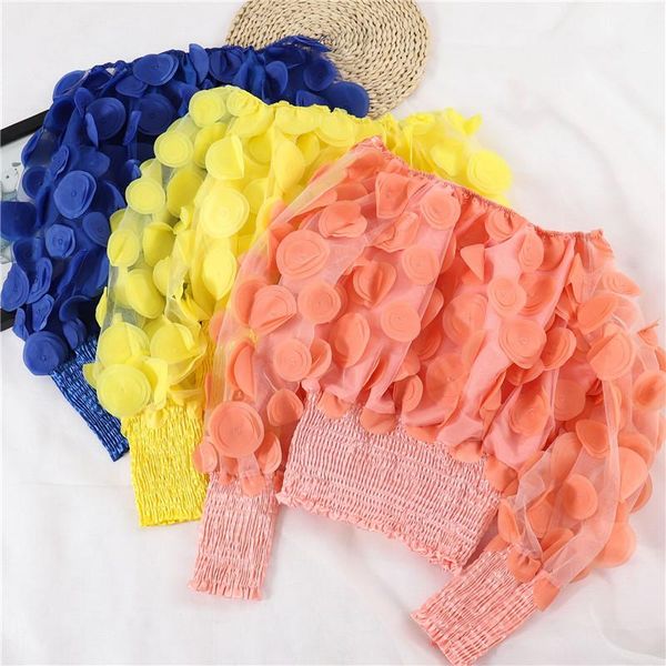women's blouses & shirts slash neck lady women 2021 korean spring puff sleeves see through gauze sweet shirt fashipn applique fema, White
women's blouses & shirts slash neck lady women 2021 korean spring puff sleeves see through gauze sweet shirt fashipn applique fema, White