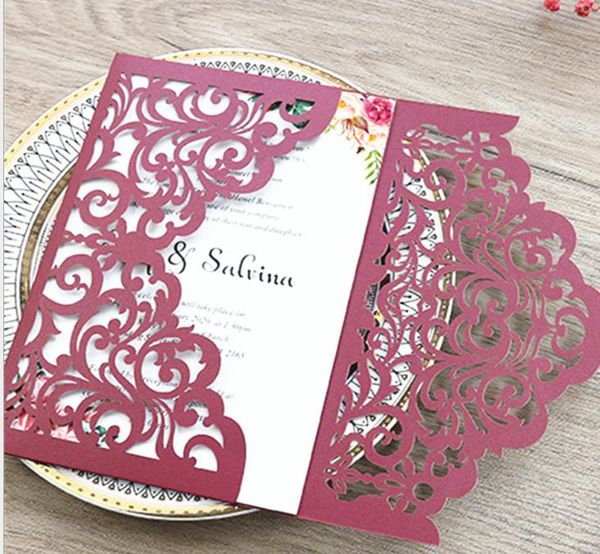 2021 elegant burgundy laser cut invitations cards for wedding bridal shower engagement birthday graduation invites, Black
2021 elegant burgundy laser cut invitations cards for wedding bridal shower engagement birthday graduation invites, Black