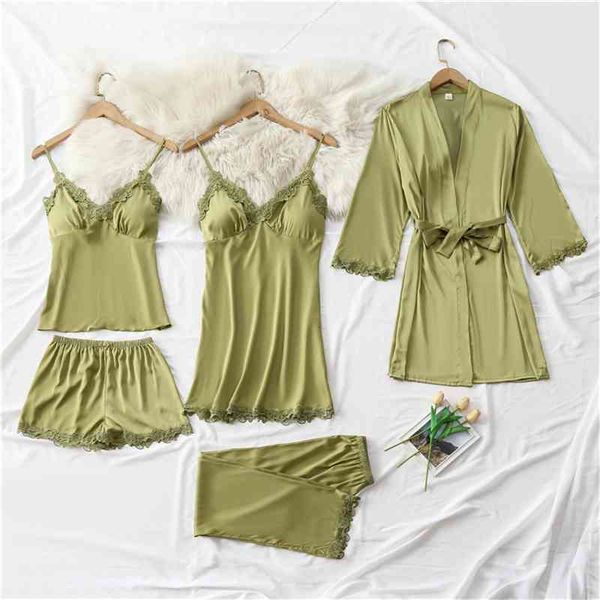 women's sleepwear 5pcs pajamas set lady pijamas lace patchwork nighty&robe suit intimate lingerie strap shorts loose home, Black;red
women's sleepwear 5pcs pajamas set lady pijamas lace patchwork nighty&robe suit intimate lingerie strap shorts loose home, Black;red