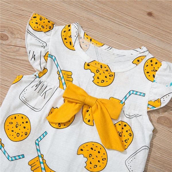 baby girls summer fashionable outfit 2pcs, children cookies drink printing round collar sleeve + triangle lace shorts clothing sets, White
baby girls summer fashionable outfit 2pcs, children cookies drink printing round collar sleeve + triangle lace shorts clothing sets, White