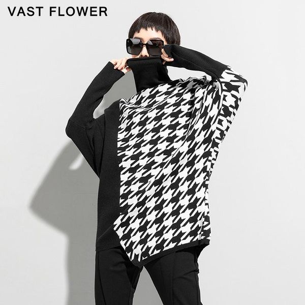 women's sweaters patchwork plaid knitted sweater women 2021 winter turtleneck long sleeve loose pullover fashion irregular oversized, White;black
women's sweaters patchwork plaid knitted sweater women 2021 winter turtleneck long sleeve loose pullover fashion irregular oversized, White;black