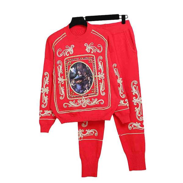 women's two piece pants red white tracksuits knitted set women fashion rivet embroidery sweater pencil outfits female loose casual knit
women's two piece pants red white tracksuits knitted set women fashion rivet embroidery sweater pencil outfits female loose casual knit