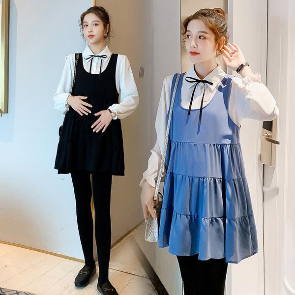 maternity dresses 5337# dress long sleeves patchwork turn down collar false two piece a line loose plus size midi pregnant women, White
maternity dresses 5337# dress long sleeves patchwork turn down collar false two piece a line loose plus size midi pregnant women, White