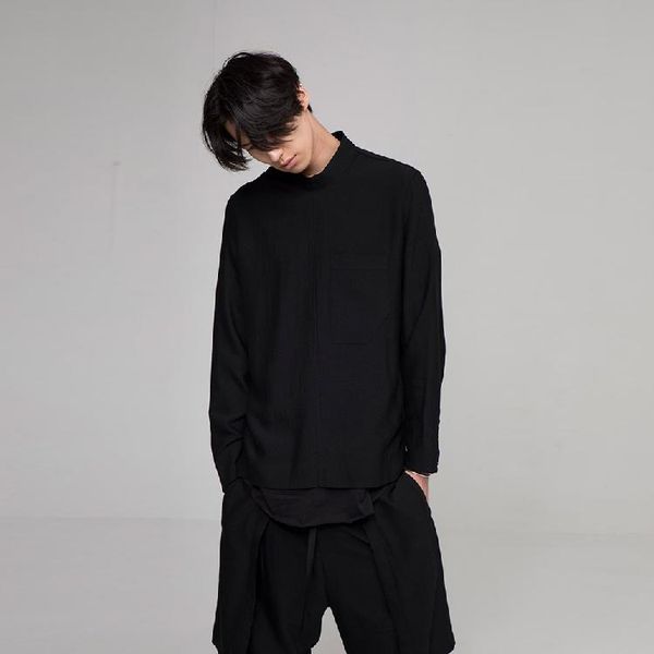 men's casual shirts s-5xl 2021 clothing hair stylist personality fashion model stand collar pullover shirt plus size costumes, White;black
men's casual shirts s-5xl 2021 clothing hair stylist personality fashion model stand collar pullover shirt plus size costumes, White;black