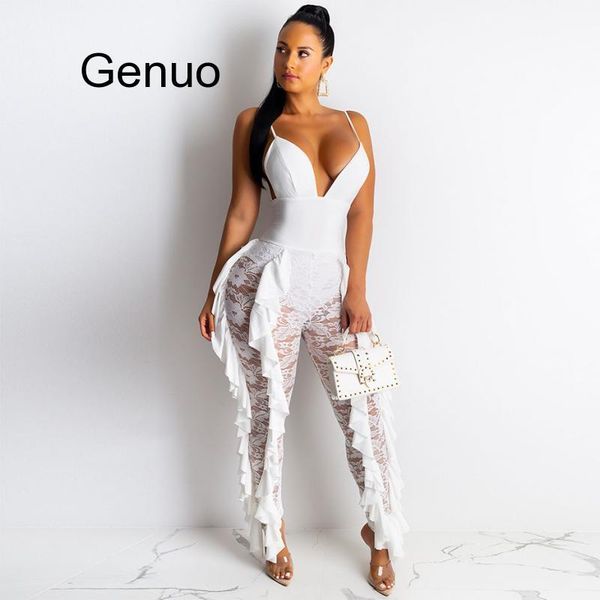 women's jumpsuits & rompers lace sheer womens ruffle pants jumpsuit clothing backless bodycon one piece outfits streetwear, Black;white
women's jumpsuits & rompers lace sheer womens ruffle pants jumpsuit clothing backless bodycon one piece outfits streetwear, Black;white