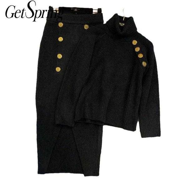 getspring women sets turtleneck long sleeve sweater high waist double breasted split skirt 2 piece fashion knit 210601, White
getspring women sets turtleneck long sleeve sweater high waist double breasted split skirt 2 piece fashion knit 210601, White